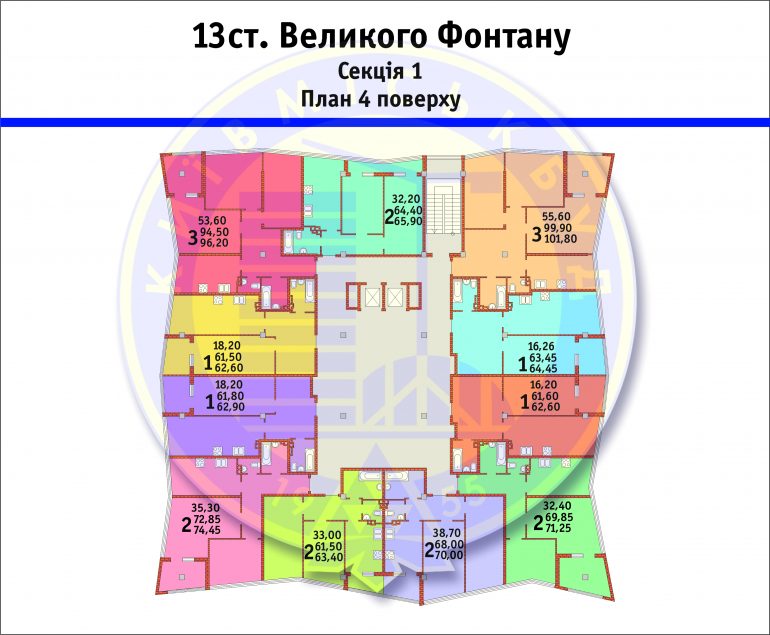 ЖК 3D 13 ст. Большого Фонтана планировка