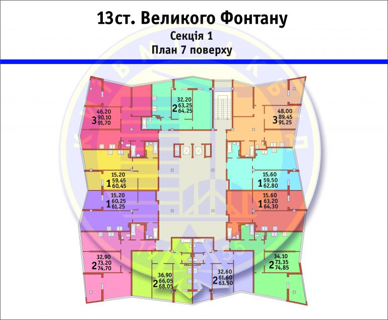 ЖК 3D 13 ст. Большого Фонтана планировка