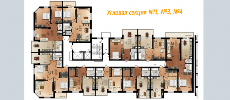 ЖК Маршал Сити планировка угловой секции