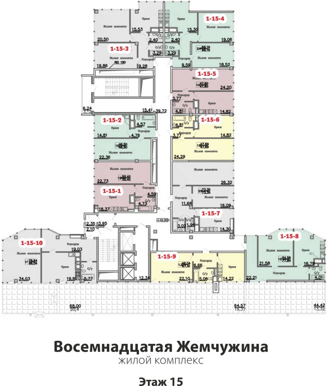 Кадорр, 18 Жемчужина, Планировка этаж 15