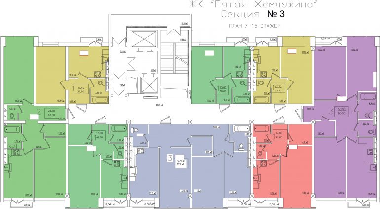 Кадорр, 5 Жемчужина. Планировки секция 3