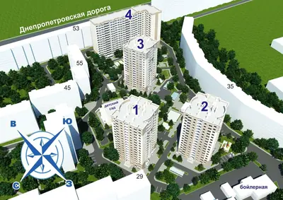 ЖК Цветной бульвар Генплан Квартира в Черноморске Ильичевске
