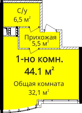 Однокомнатная квартира · ЖК 4 сезона