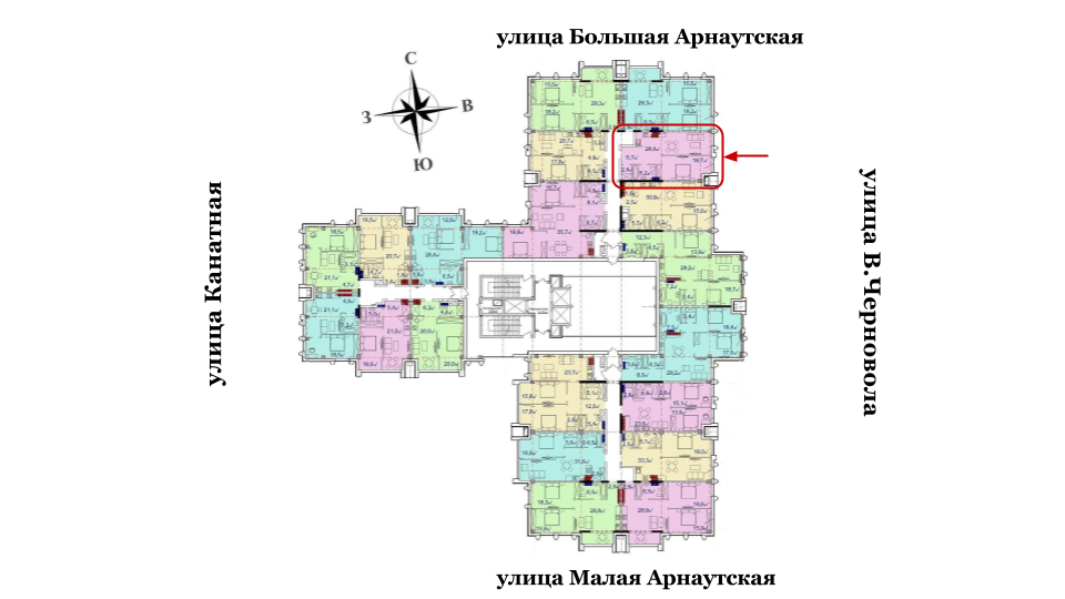 63,7 кв.м Башня Чкалов Однокомнатная Площадь Расположение на этаже