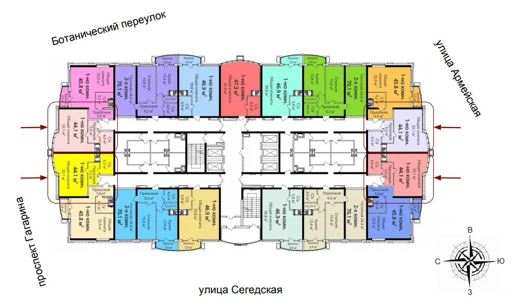 Однокомнатная квартира · ЖК 4 сезона