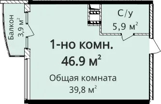 Однокомнатная квартира · ЖК 4 сезона