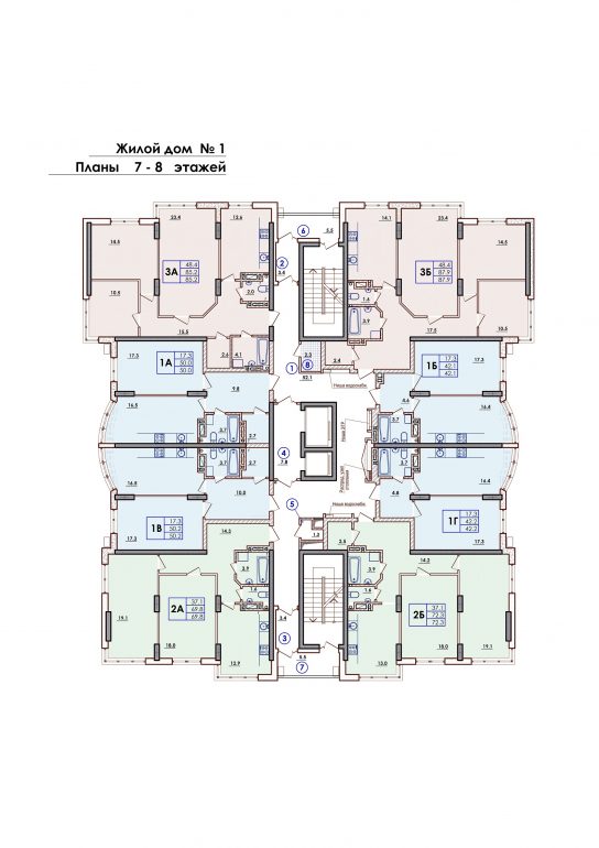 ЖК Sun City Планировка 7-8 этажа