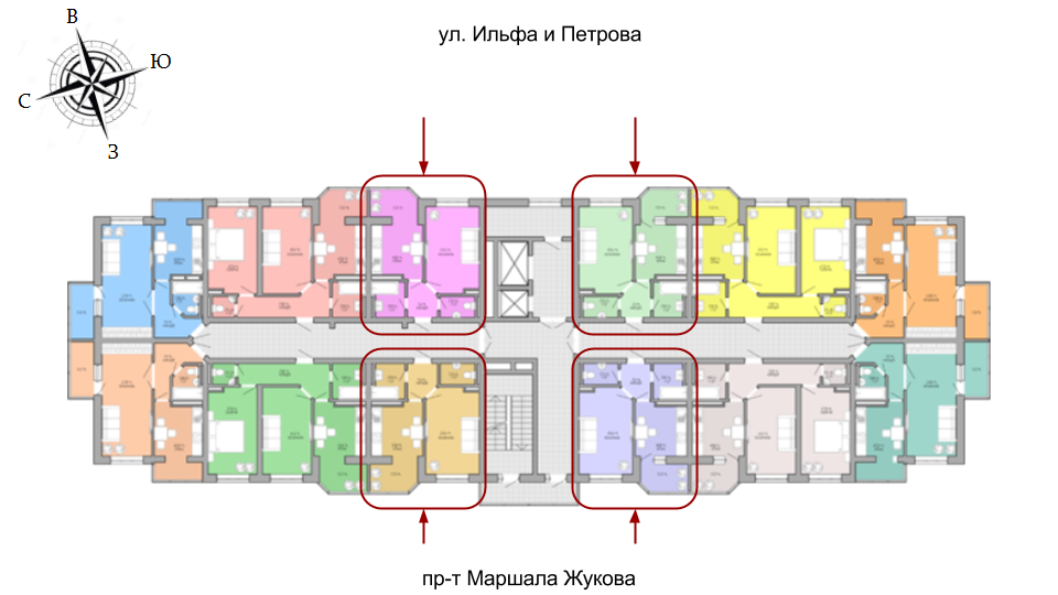 36,6 кв.м ЖК Акварель Однокомнатная Площадь Расположение на этаже