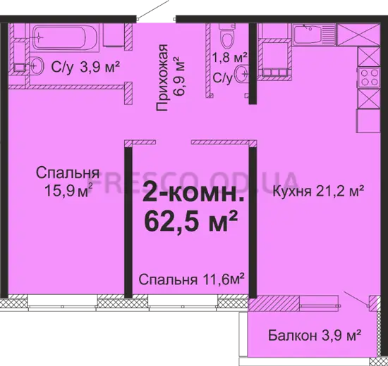 Двухкомнатная квартира · ЖК Sky City