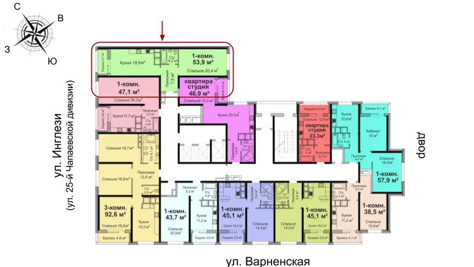 Однокомнатная квартира · ЖК Sky City