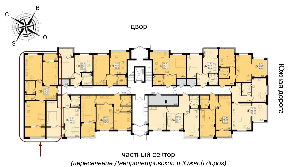 Двухкомнатная квартира · ЖК Золотая Эра