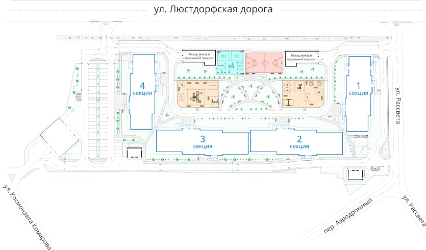 ЖК Альтаир-2 План застройки и благоустройства территории