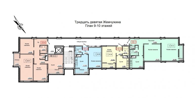 ЖК 39 Жемчужина / План 9-10 этажей