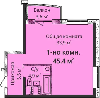 2-room apartment · 48.2 m² · Four Seasons