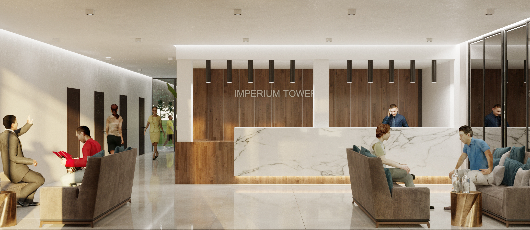 Imperium Tower Новострой в Одессе визуализация холла