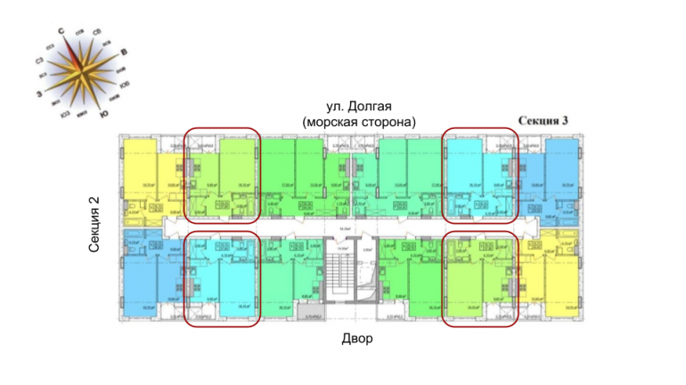 37,8 кв.м жк клаб марин2 club marine 2 однокомнатная расположение на этаже