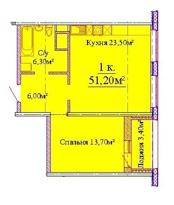 Studio · 51.2 m² · Sky City