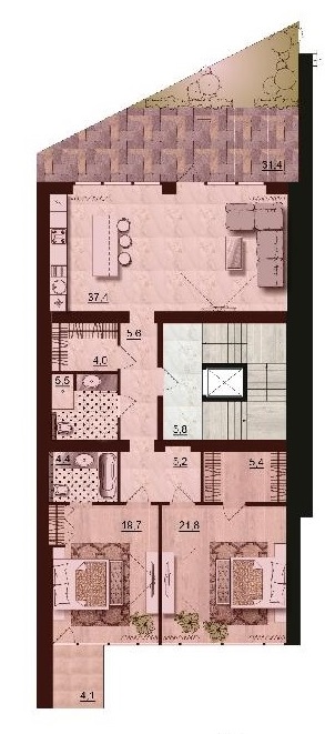 110,2 ЖК Санта Бэй (Santa Bay) квартира на 2-м этаже