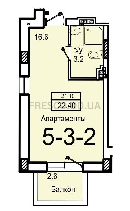 21,1 кв.м ЖК Smart (Смарт). Однокомнатная. Smart