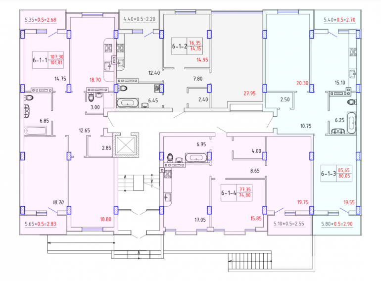 ЖК SMART CITY (Смарт Сити) 6 секция ЭЛИТ 1-4 этаж
