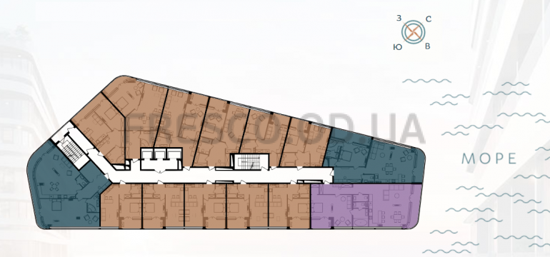 ЖК Kandinsky Residence (Кандинский) 4 дом план типового этажа
