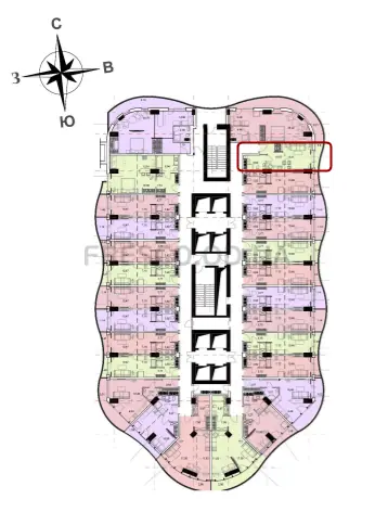 30,44 кв.м ЖК Unity Towers (Юнити Тауэрс). Однокомнатная. Смарт. расположение на этаже