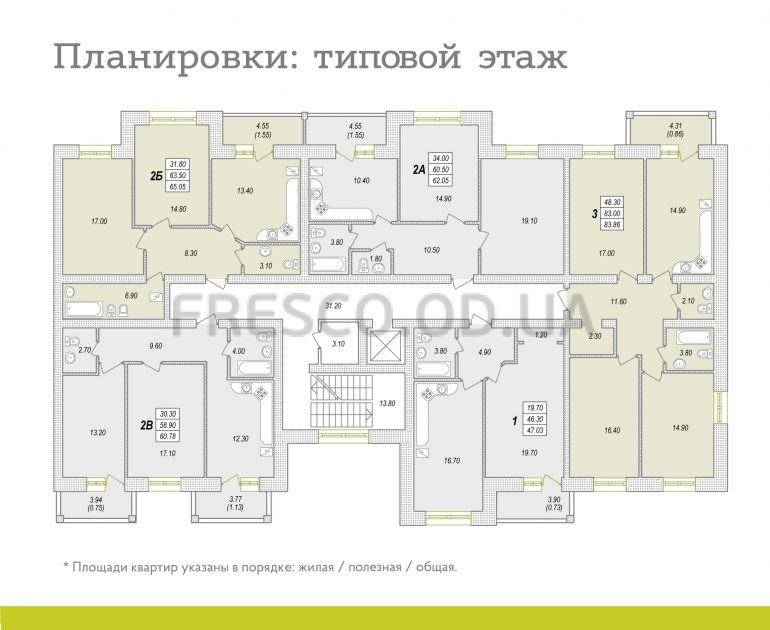 ЖК Парк Совиньон план типового этажа