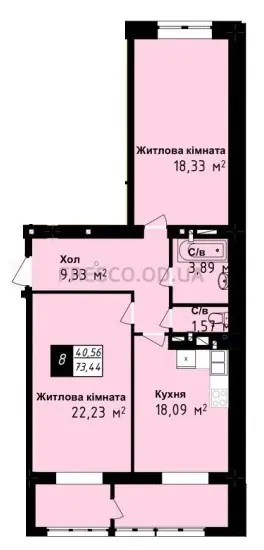 Двухкомнатная квартира · ЖК Sea Town