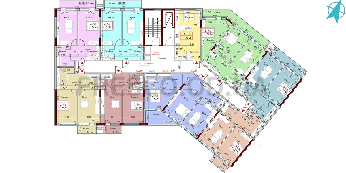 ЖК MARINIST residence (Маринист Резиденс) 2 секция план 2 этажа
