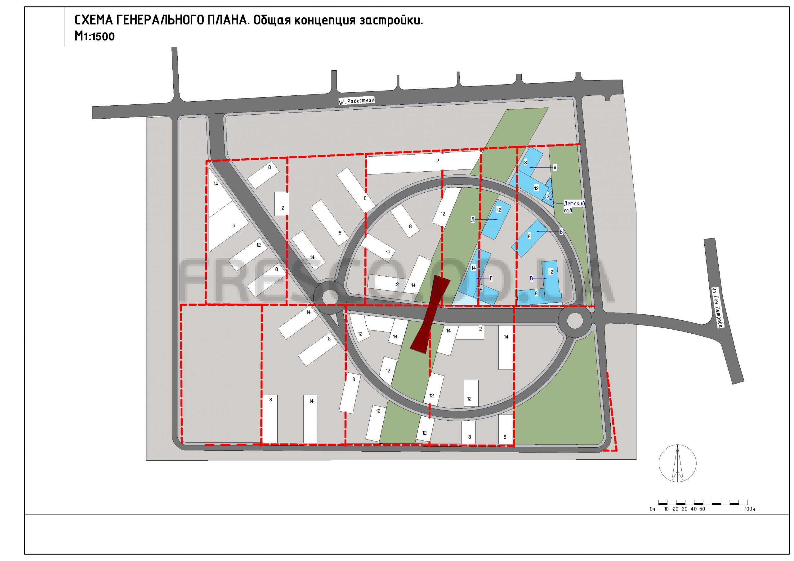Пространство на Радостной генплан
