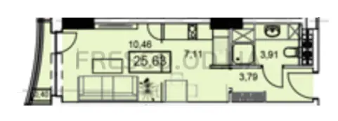 Студія · 27.07 м² · Unity Towers
