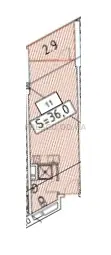 Однокомнатная · 36.0 м² · M1 Club Apartments