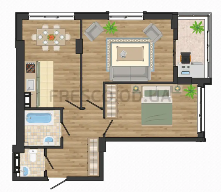 2-room apartment · 63.7 m² · Golden Era
