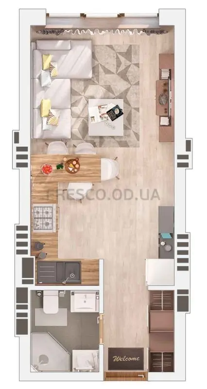 Studio · 25.12 m² · Mariinsky