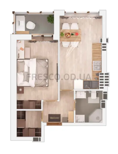 1-room apartment · 37.28 m² · Mariinsky
