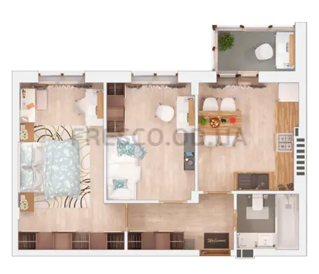 2-room apartment · 49.61 m² · Mariinsky