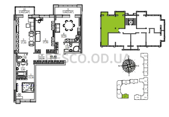 3-room apartment · 92.4 m² · Tairovo Gardens