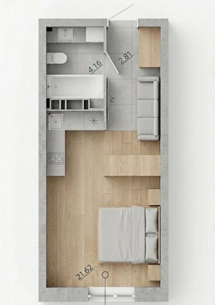 Studio · 28.43 m² · Aquarelle 10