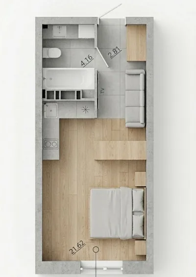 Студия · 28.43 м² · ЖК Акварель 10