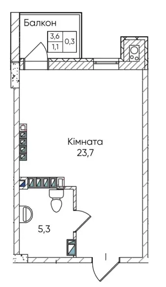 Studio · 30.1 m² · Greenwich Park