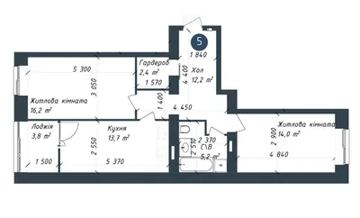Двокімнатна · 67.47 м² · ЖК Одеська Чайка