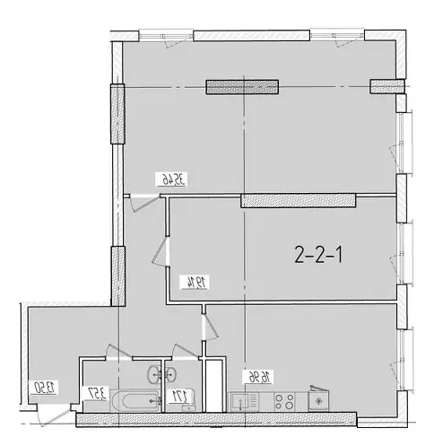 Трёхкомнатная квартира · 81.1 м² · ЖК 66 Жемчужина