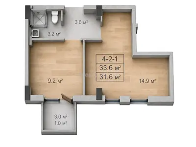 Однокомнатная · 34.5 м² · ЖК Голден Сити