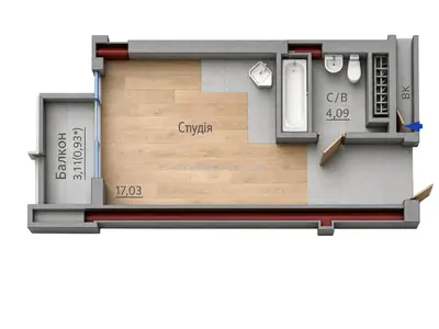 Студия · 22.05 м² · ITown (АйТаун)