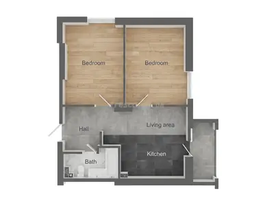 Двухкомнатная · 59.37 м² · ЖК Посейдон