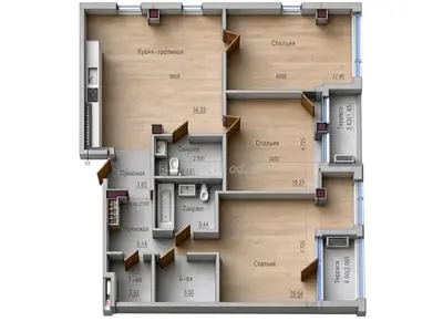 Трёхкомнатная · 130.0 м² · ITown (АйТаун)