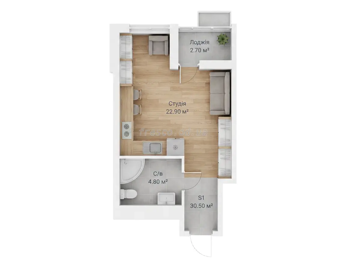 Studio · 30.5 m² · Era Family