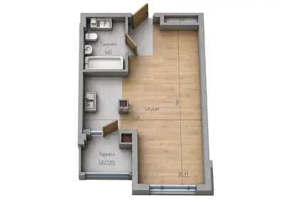 Однокомнатная · 35.7 м² · ITown (АйТаун)