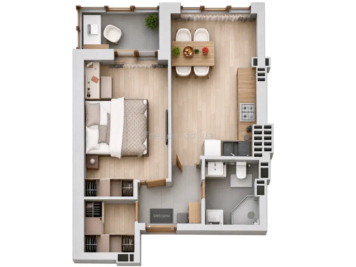1-room apartment · 37.28 m² · Mariinsky