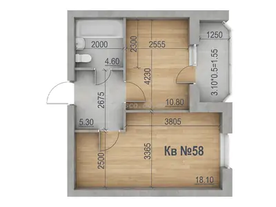 Однокомнатная · 39.9 м² · ЖК Parkside